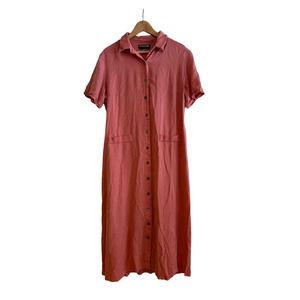 Froxx Vintage 90s 2000s A-line shortsleeve collared maxi dress tencel size M